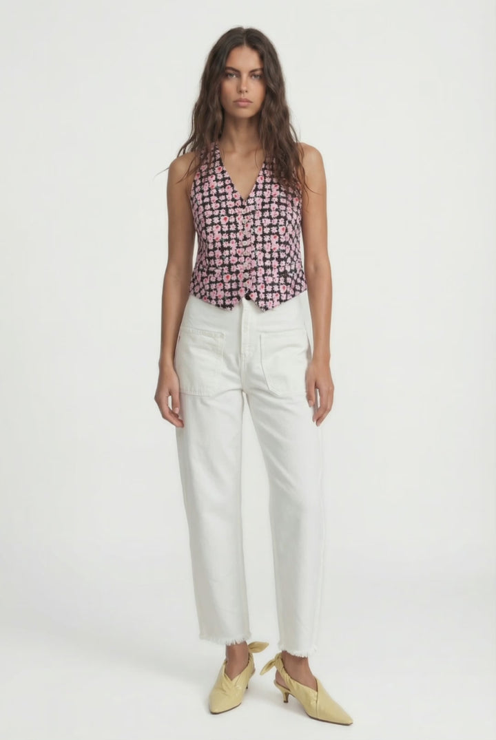 MAYA - OPEN BACK WAISTCOAT - MODULAR BLOOM PINK